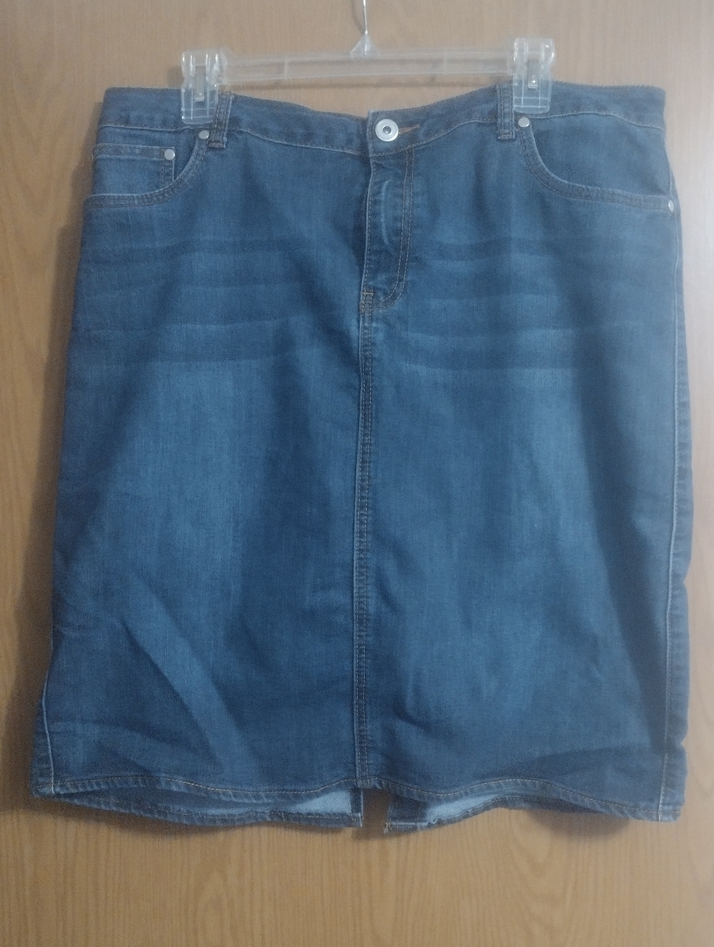 Baccini Blue Denim Midi Pencil Skirt